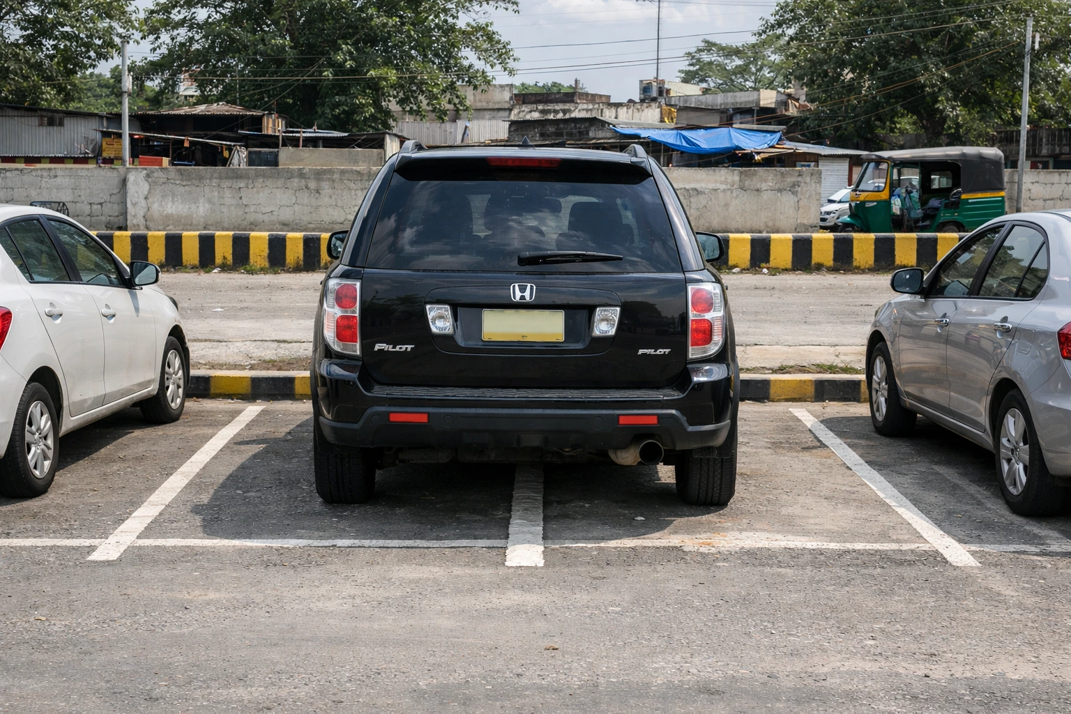 Double-parked vehicle